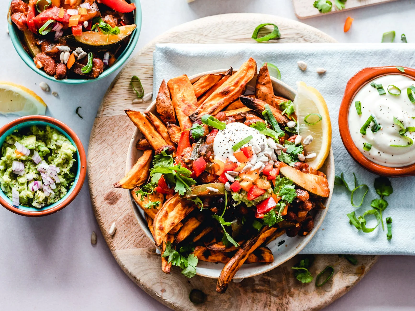 Colorful vegetable and herb dish
